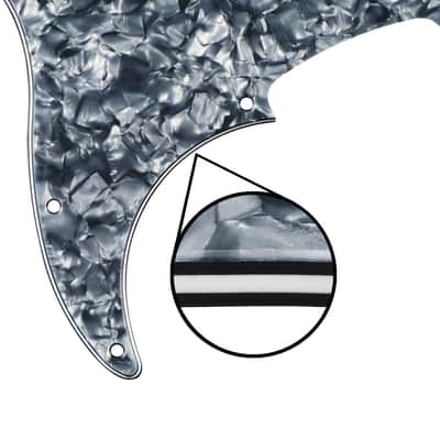 New 4-String PB P Bass Pickguard 13-Hole Scratch Plate for US FD PB, Grey Pearl image 5