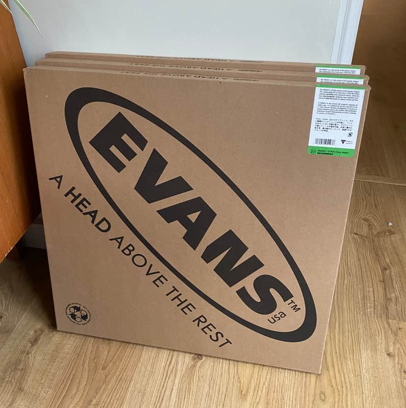 3 x Unopened Unused Evans BD22EMAD2 EMAD Clear Batter Bass Drum Head - 22" 2013 - 2020 - Clear image 1