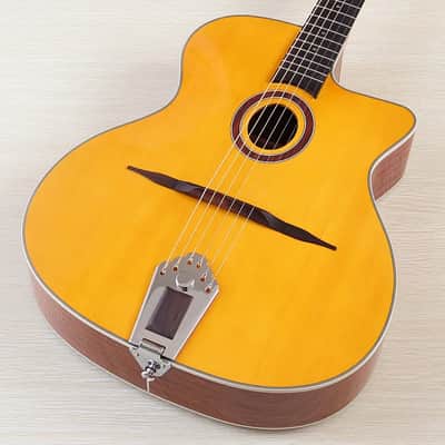 Yellow 41 Inch Gypsy Acoustic Guitar, Spruce Wood Top, Mahogany Body