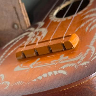 Harmony Soprano Ukulele 1950s - Palm trees stencil image 16