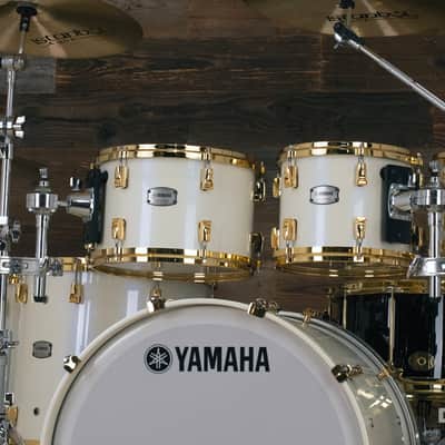 YAMAHA PHOENIX PHX 6 PIECE DRUM KIT, POLAR WHITE WITH GOLD FITTINGS image 14