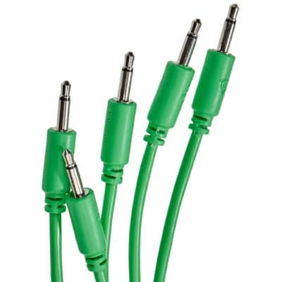 Black Market 3.5mm TS Mini-Jack Plug Patch Cables (25cm/green/pack of 5) image 3