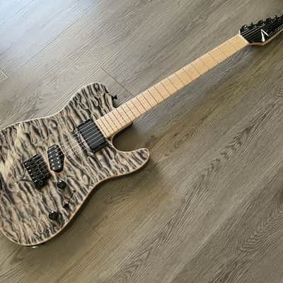 Tom Anderson 2016 Drop T Hollow Chambered Electric Guitar - STUNNING Figured Top Black and Grey image 6