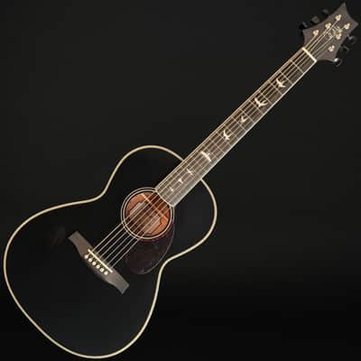 PRS SE P20E Parlor Electro Acoustic, Gloss Black Top, Doghair Back and Sides with Gig Bag image 4