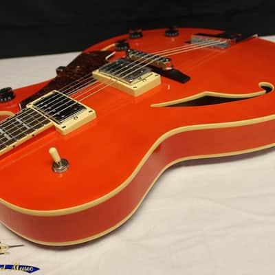 Italia Torino Semi-Hollow Electric Guitar, Trans Orange, Brand New!!! image 4