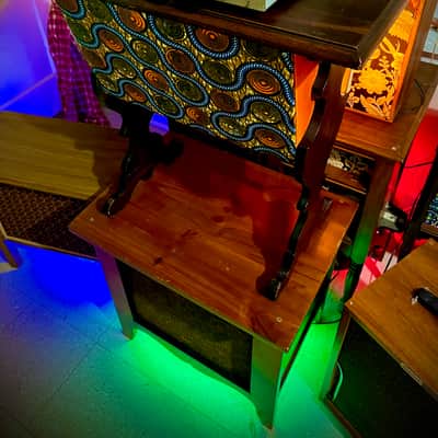 Rotary Connection Wild 1x10 guitar speaker cabinet on legs! Semi closed. Real wood. Lights up. Vintage CTS 10” Alnico speaker. One of a kind / one off. 2026 - Wood image 17