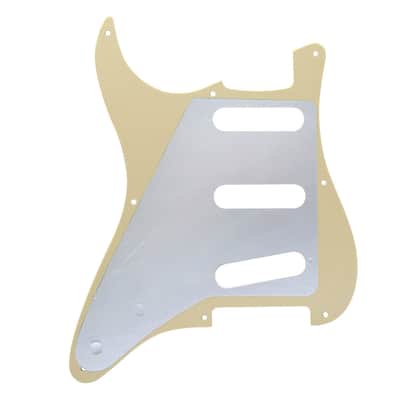 Stratocaster Guitar Pickguard + Back Plate Set 3 Ply Cream 8 Hole SSS with Screws image 6