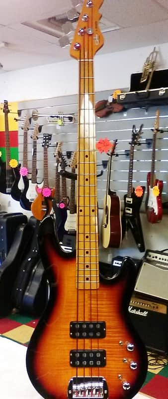 G&L Tribute Series M-2000 Bass 3-Tone Sunburst w/ Maple Fretboard image 1