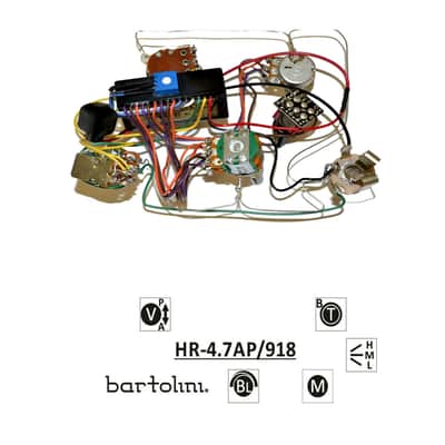 Bartolini HR-4.7AP Pre-Wired 3 Band EQ Active/Passive Vol, stacked bass/treble, blend & 3 way switch image 9