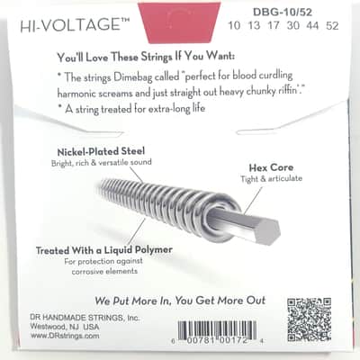 DR Guitar Strings Electric Dimebags Hi-Voltage 10-52 image 2