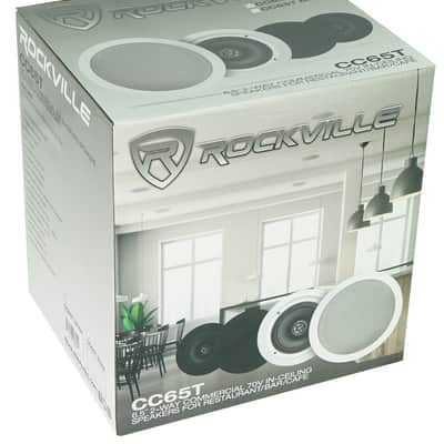 2) Rockville CC65T White 6.5" Commercial 70v Ceiling Speakers For Restaurant image 9