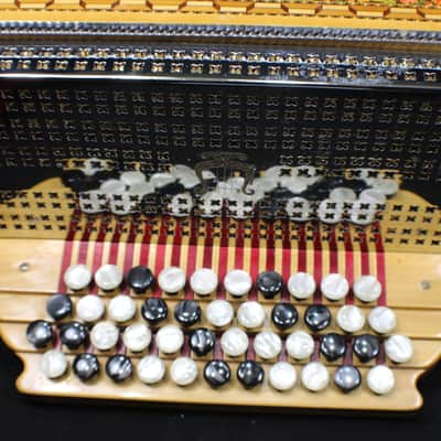 A Beautiful Melodija Four Row Button Box Accordion in it's Original Case image 3