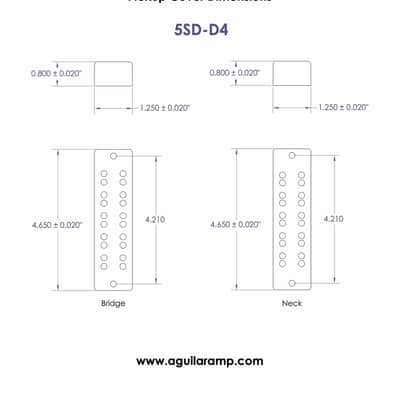Aguilar AG 5SD-D4 Super Double 5-String Noiseless Soap Bar Bass Pickups -P4 Size image 3