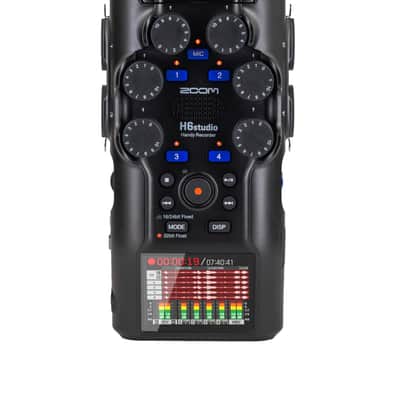 Zoom H6 studio Handheld Recorder for Musicians, Filmmakers & Podcasters with Large Stereo Microphones, 4 Pro Quality Preamps, 8 Tracks of Recording, 32-Bit Float, Gain Knobs, and USB Audio Interface