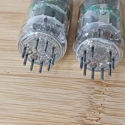 Nice NOS  perfectly matched pair of USN CHS SYLVANIA 6922 USA made e88cc ecc88  6DJ8 like PHILIPS ECG JANSAME CODE fully tested Double stage getter. image 9