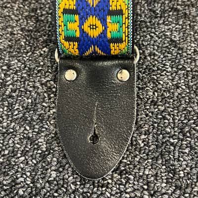 Ace Vintage 1970's Guitar Strap 1970’s - Green , Yellow , Blue made in the USA image 5