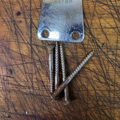 1960's Vintage RARE 4 Bolt Electric Guitar Bass Neck Plate Screws Luthier Parts image 1