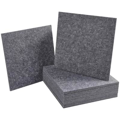 12-Pack Self-Adhesive Acoustic Panels Sound Proof Padding, Studio Acoustic Treatment Foam, Soundproofing Square Acoustical Wall Panel, Sound Absorbing Dampening Panel (12"X12", Dark Grey) image 1
