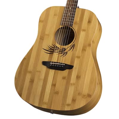 LUNA Woodland Bamboo Dread Acoustic Guitar NEW w/ Case image 4