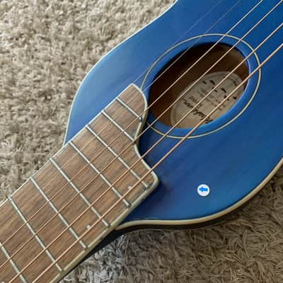 Blue Washburn Warrior 34 Inch Acoustic Guitar, Spruce Top Body, Rosewood Fretboard, Mahogany Neck image 8