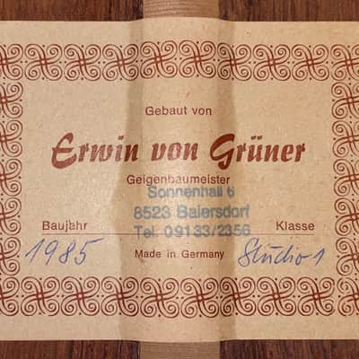 Erwin von Grüner "Torres" 1985 - amazing Torres style guitar handmade in Germany + video! image 11