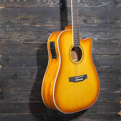 Nashville Guitar Works Edgeburst Dreadnought Cutaway A/E w/ Case image 3