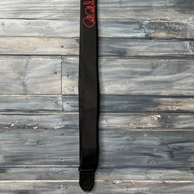 Mint PRS Signature Logo 2" Poly Guitar Strap - Black w/ Red Signature image 2