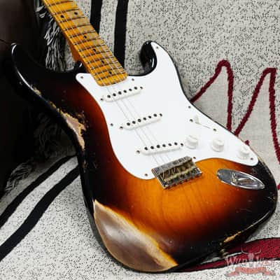 Fender Custom Shop Limited Edition 70th Anniversary 1954 Stratocaster Hardtail Heavy Relic Wide Fade 2 Tone Sunburst 6.90 LBS image 8