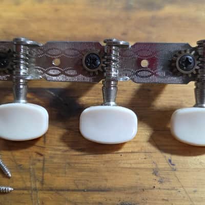 Vintage RARE 1970's 3x3 Open Back Classical Guitar Tuners Original Installation Screws Luthier Parts #5 image 4