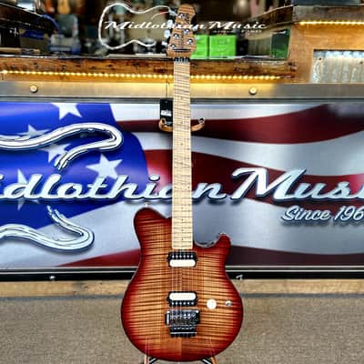 Ernie Ball Music Man Axis - 6-String Guitar - Roasted Amber Flame Gloss Finish w/Case image 9
