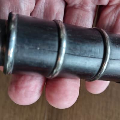 C. Peloubet Dark Wood & Silver 8-Key Antique Flute New York 19th century image 14