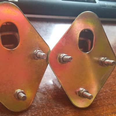 Pearl PAIR Bass Drum PARTS Spur Mount Bracket Legs TAMA Slingerland Style BACKING PLATE 90s image 6