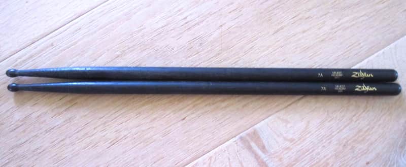 Zildjian 7A Select Hickory USA Drum Sticks Pair - Black image 1