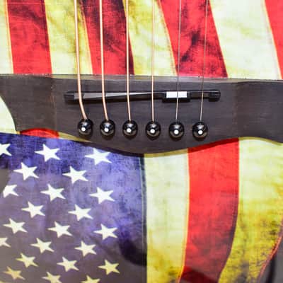 Dean Dave Mustaine Mako Glory Acoustic Electric Guitar, USA Flag Graphic image 5