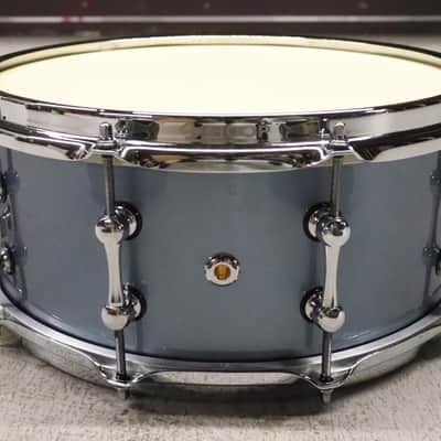 Ahead Steam Bent 1-ply Maple Snare Drum 6x14 Custom Porcaro Blue Finish image 5