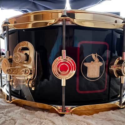 DW DREX6514SSG-R2 Collector's Series "R40" Neil Peart Signature Icon 6.5x14" Snare Drum 2016 - Black with Neil Peart Graphic image 4
