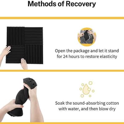 50 PACK Acoustic Foam Panels 1 x 12 x 12 " Soundproofing Noise Cancelling Wedge Panels Studio Foam image 4