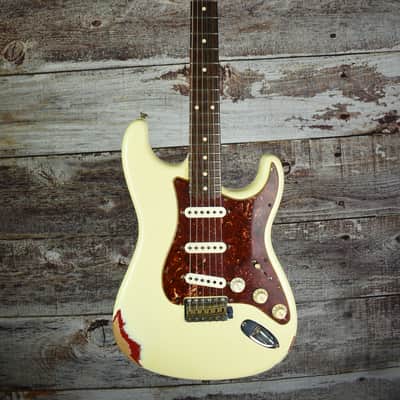 1962 Fender Stratocaster Custom Shop Vintage White over Dakota Red image 1
