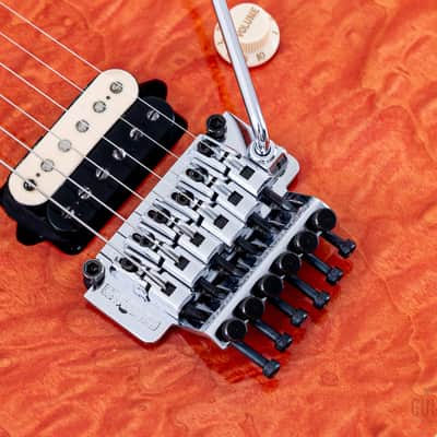 1997 Ernie Ball Music Man Axis EX Translucent Orange Quilt Top, EVH image 8