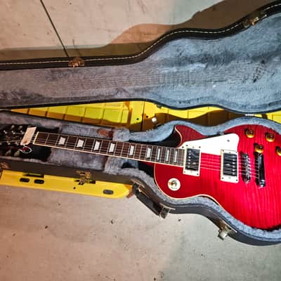 Epiphone flametop les paul ,cherry red Older model in minty condition, circa 1995 image 1