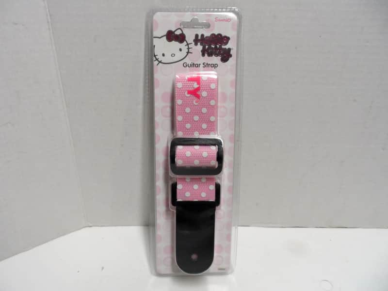Hello Kitty Guitar Strap in Pink White Polka Dot Sanrio Polkadot image 1