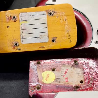 1984 Fender Fullerton Reissue 1962 Jazz Bass Factory Candy Apple Red over Three Tone Burst image 12