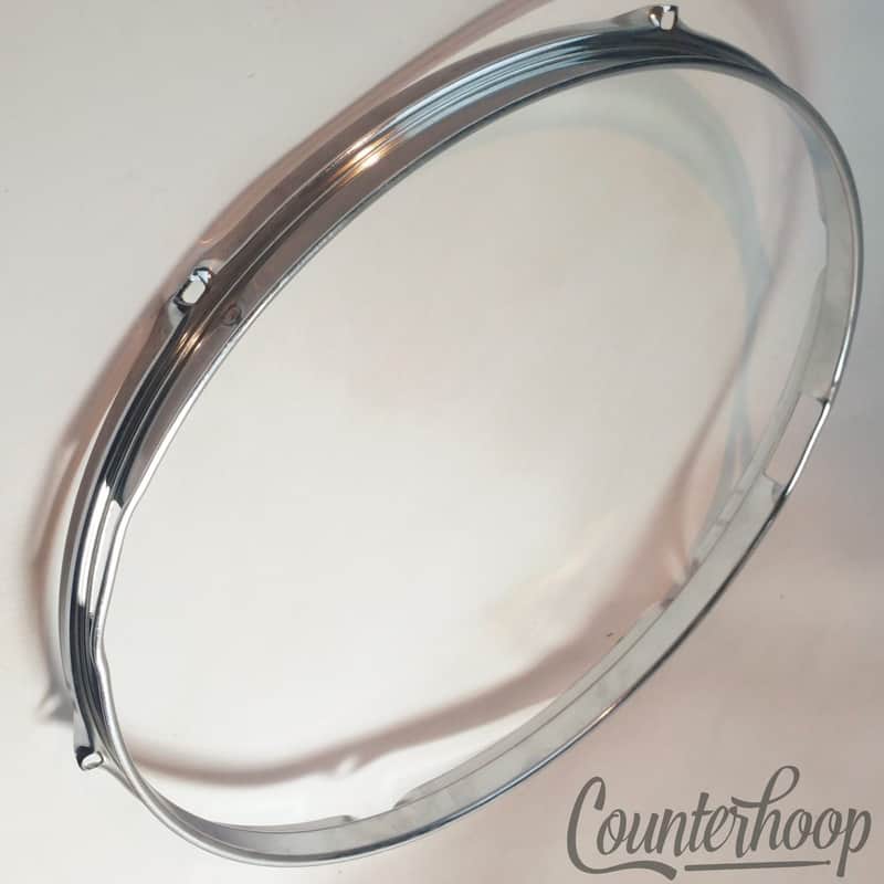 Rogers 14" Luxor Snare Drum Resonant Rim/Hoop 6-Lug Triple-Flange 60s Chrome USA image 1