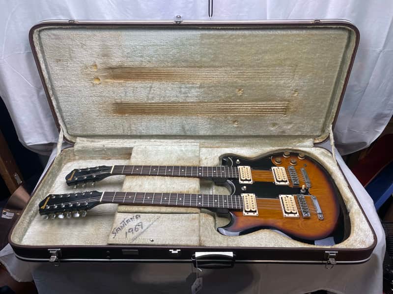 Ibanez Studio Series ST1200 Studio Twin 6/12 Double Neck doubleneck Guitar with Case MIJ Made In Japan 1978 - Brown Sunburst image 1