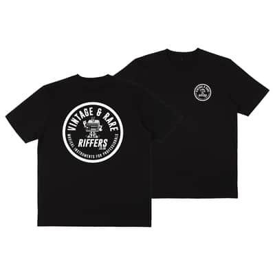 Riffers | Vintage & Rare Musical Instruments for Professionals | Unisex Extra Heavy Cotton T-Shirt Jersey, Black | Limited Run, 2026 feat. Vintage Roland CR-5000 8000 CompuRhythm Drum Machine