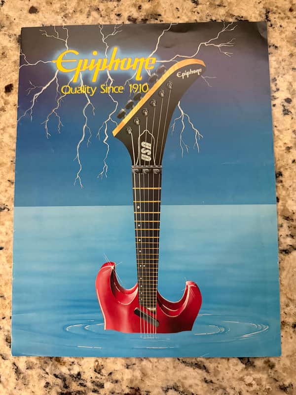 Epiphone Catalog Brochure 1989 Les Paul SG 635i 935i Pro II Howard Roberts fusion Sheraton T-310 Flying V image 1