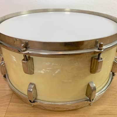 Leedy Broadway Standard Snare Drum 1940s White Marine Pearl Super Clean image 6