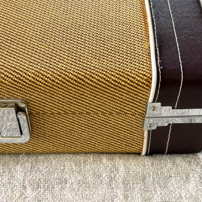 1999 Danelectro Tweed Hardshell Case + Key Yellow Plush Interior Out of Production Fits U1 / U2 / U3 / DC Models & More image 9
