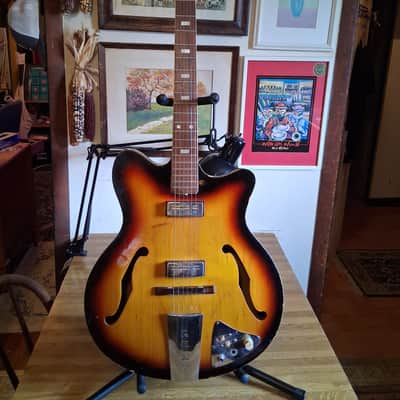 ~VINTAGE 1967 Kent Americana Sunburst Electric Hollowbody Guitar~ image 1