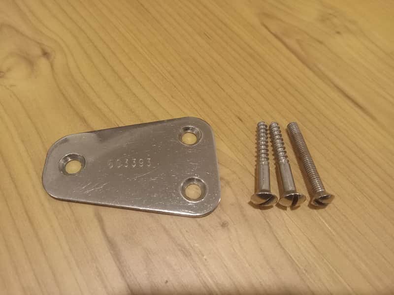 Vintage Circa 1965 Hagstrom Electric Guitar Neck Plate w/ Mounting Screws! Rare, Original Parts! image 1